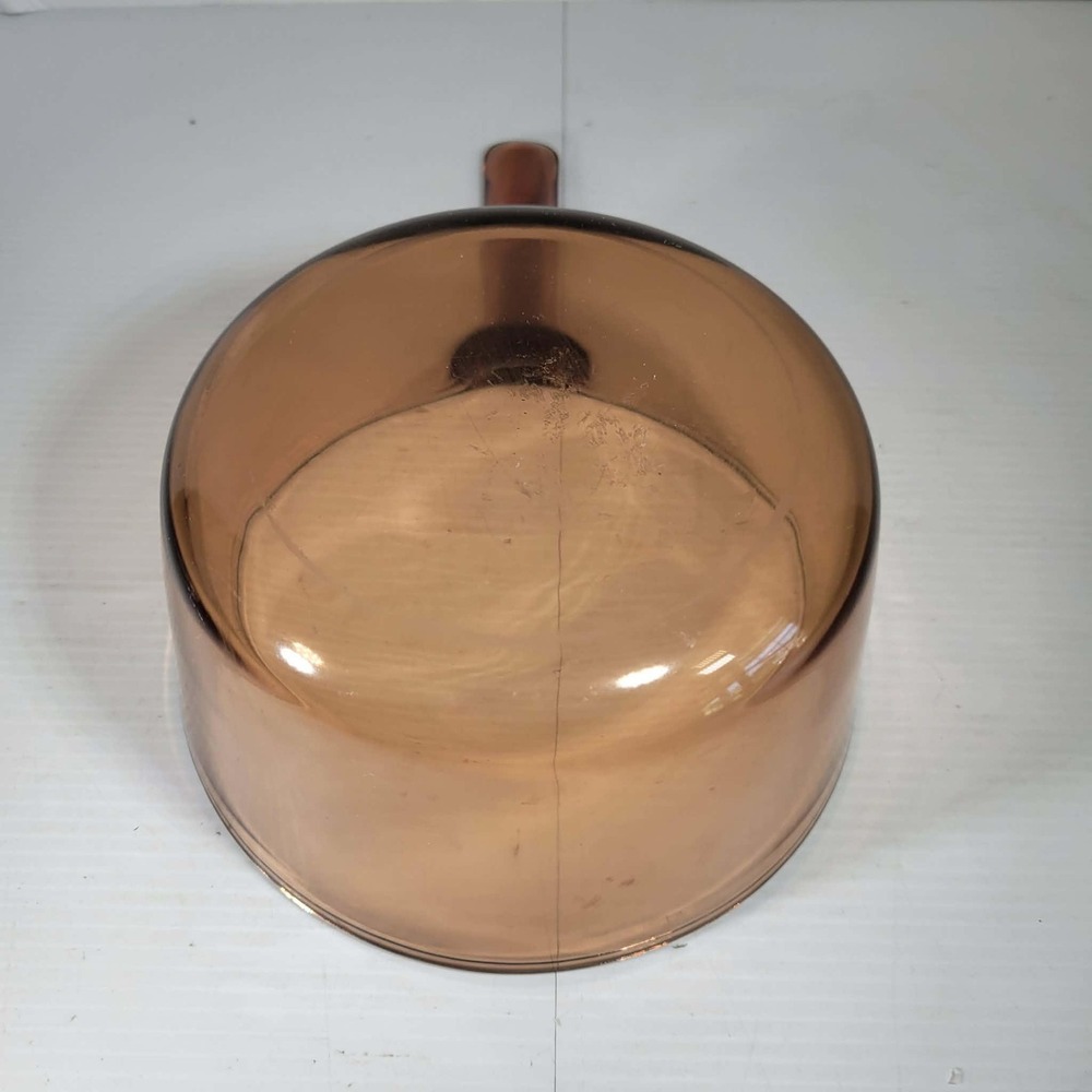 Visions Corning Saucepan Pot 1.5L Amber NO LID Good Vintage Glass Cookware USA